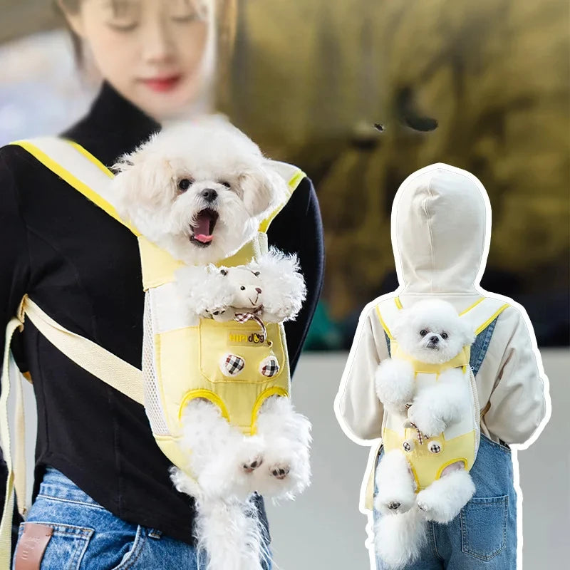 Pet Chest Bag – Breathable Folding Portable Pet Carrier for Small Dogs & Cats | Single/Double Shoulder & Handheld Design