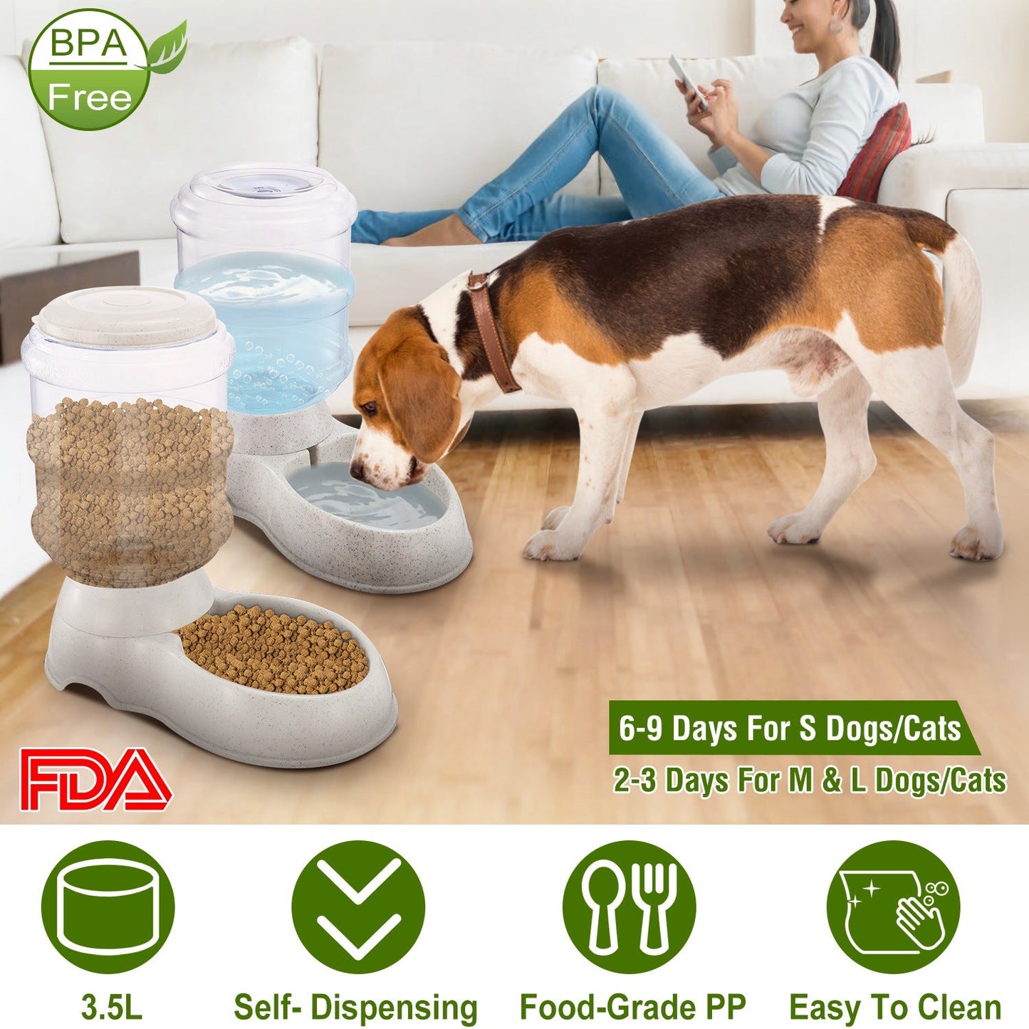 3.5L / 1Gal Pet Water Dispenser – Automatic Hydration