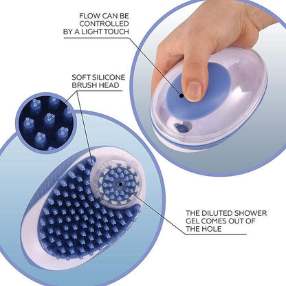2-in-1 Pet Bath & Massage Brush – Silicone Grooming Tool