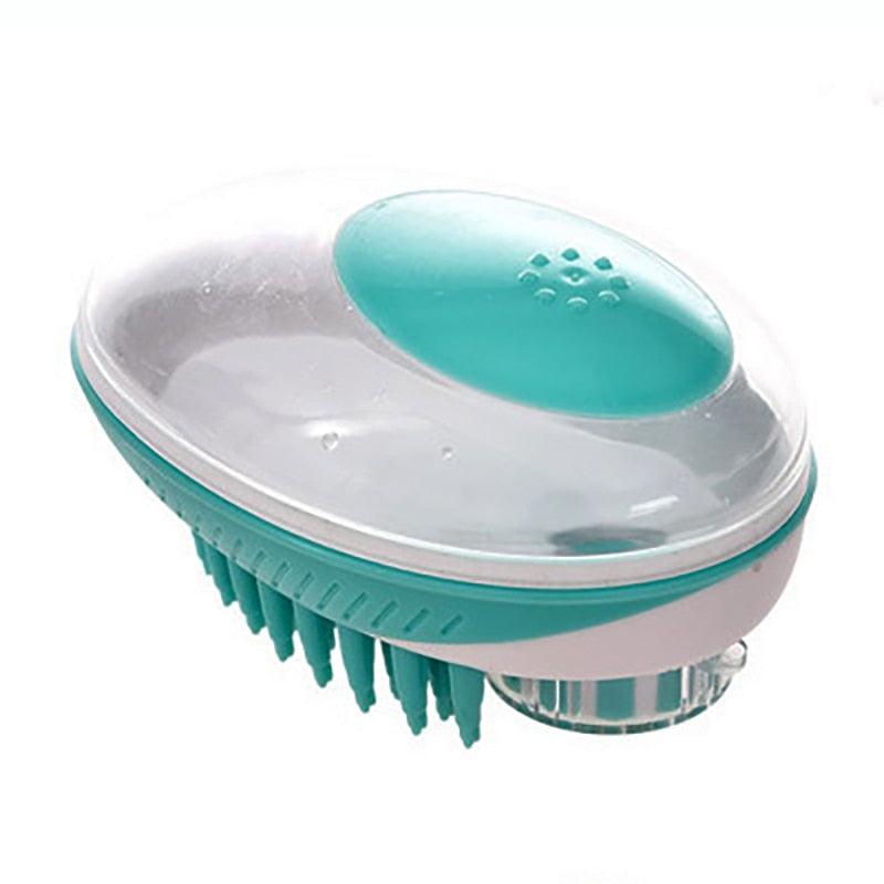 2-in-1 Pet Bath & Massage Brush – Silicone Grooming Tool