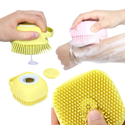 2-in-1 Pet Bath & Massage Brush – Silicone Grooming Tool
