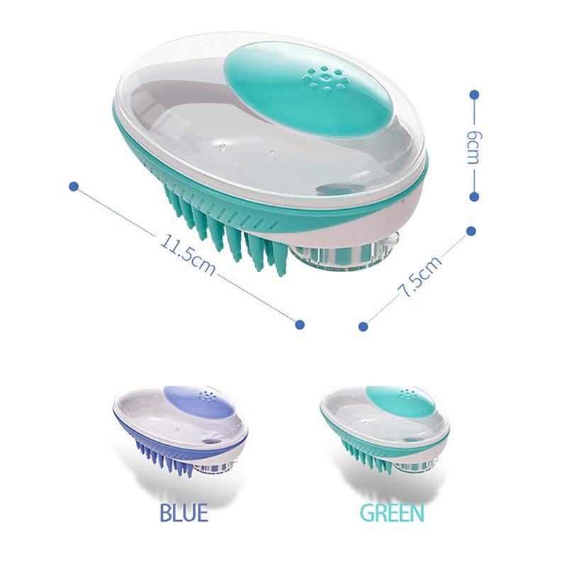 2-in-1 Pet Bath & Massage Brush – Silicone Grooming Tool