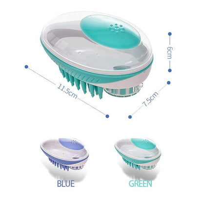 2-in-1 Pet Bath & Massage Brush – Silicone Grooming Tool