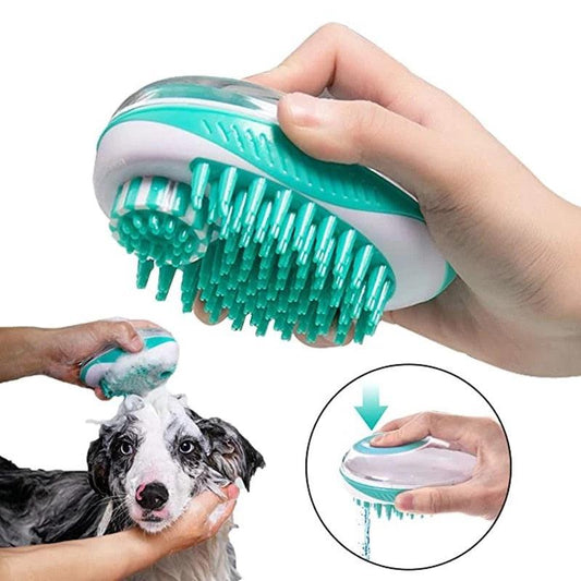 2-in-1 Pet Bath & Massage Brush – Silicone Grooming Tool