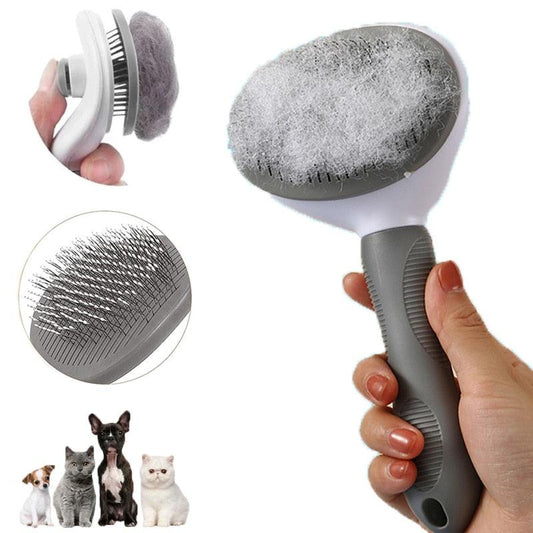 Self-Cleaning Pet Hair Remover Brush – Dog & Cat Grooming