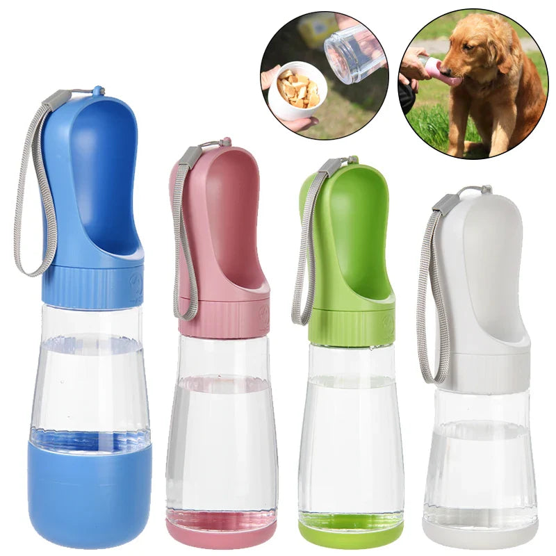 2-in-1 Dog Water Bottle & Food Dispenser – Portable
