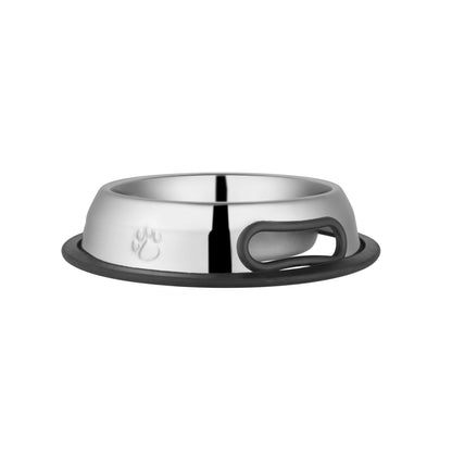 Stainless Steel No Tip Pet Bowl Anti Skid Rubber Base