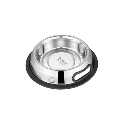 Stainless Steel No Tip Pet Bowl Anti Skid Rubber Base