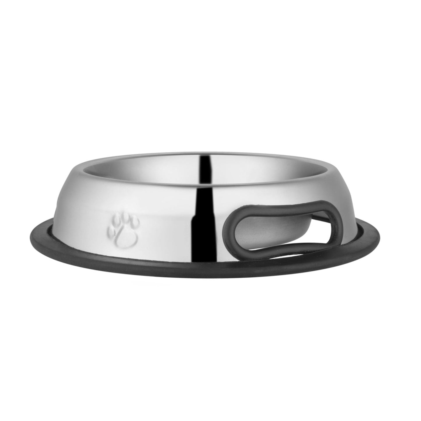 Stainless Steel No Tip Pet Bowl Anti Skid Rubber Base