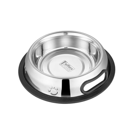 Stainless Steel No Tip Pet Bowl Anti Skid Rubber Base