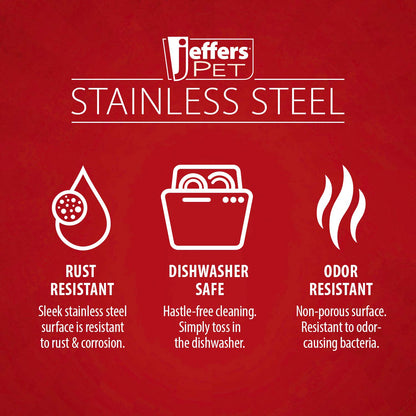 Stainless Steel No Tip Pet Bowl Anti Skid Rubber Base
