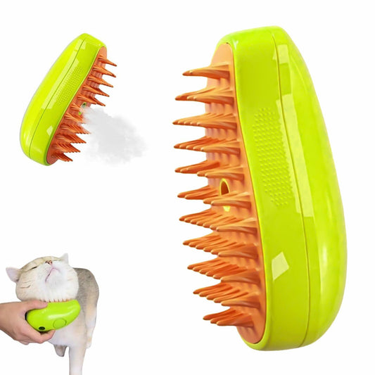 Steamy 3-in-1 Pet Grooming Brush – Self-Cleaning & Hair Removal
