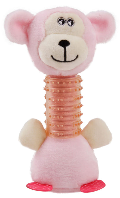 Totty-Chew Plush & Rubber Squeaky Pet Teething Toy