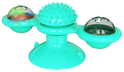 Windmill Spinning Cat Toy – Suction Cup Interactive Fun