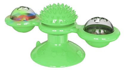 Windmill Spinning Cat Toy – Suction Cup Interactive Fun
