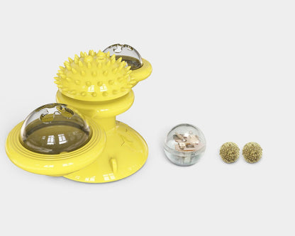 Windmill Spinning Cat Toy – Suction Cup Interactive Fun