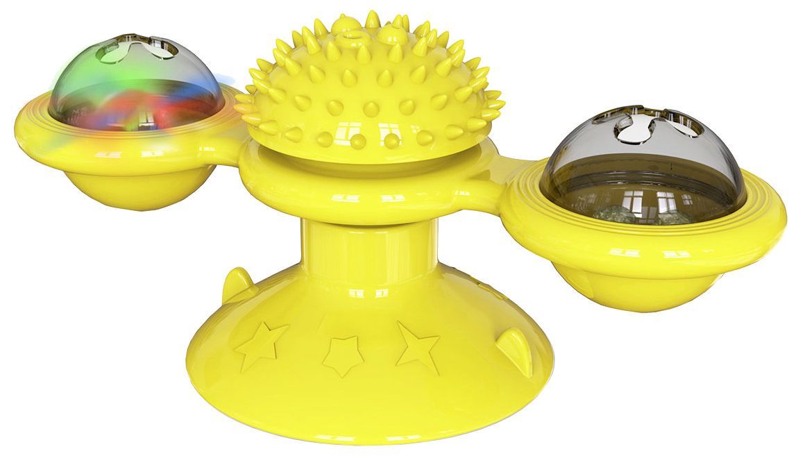Windmill Spinning Cat Toy – Suction Cup Interactive Fun