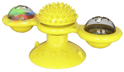 Windmill Spinning Cat Toy – Suction Cup Interactive Fun