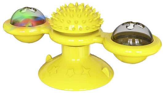 Windmill Spinning Cat Toy – Suction Cup Interactive Fun